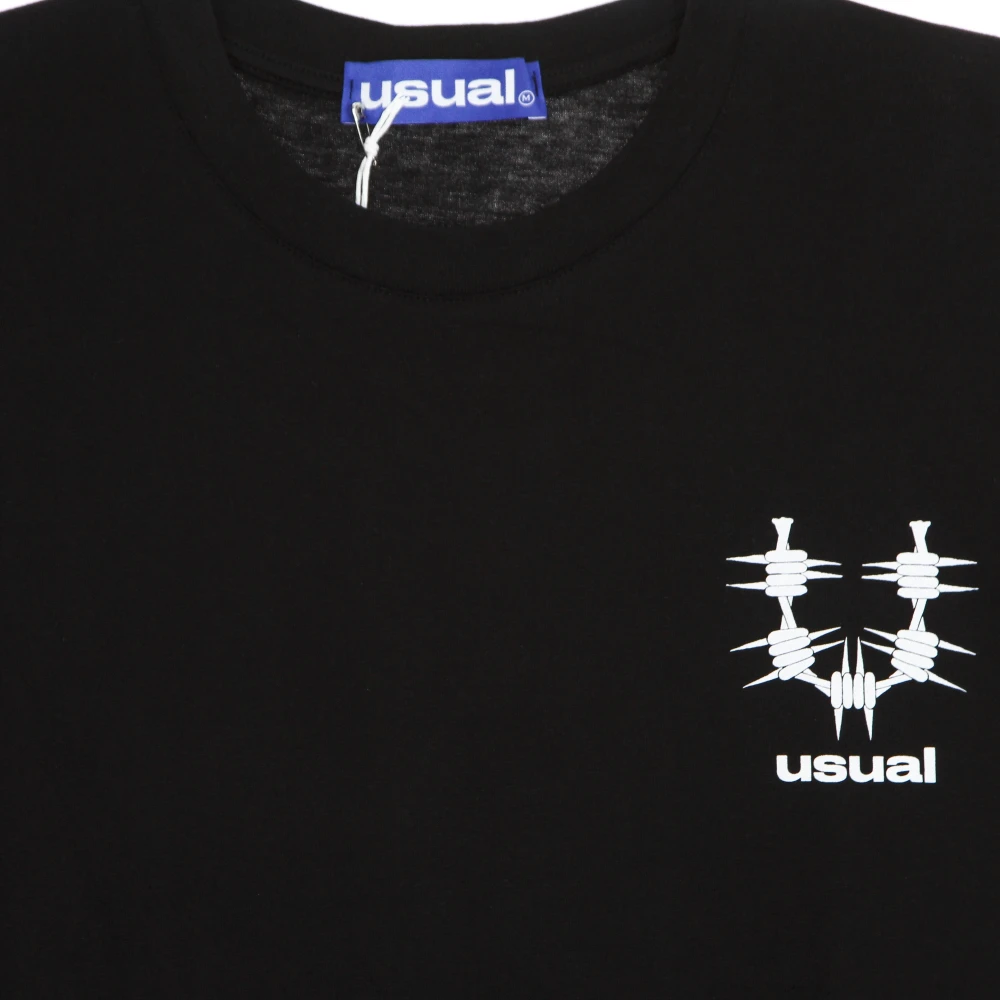 Usual Zwarte Minilogo Tee Korte Mouw T-shirt Black Heren