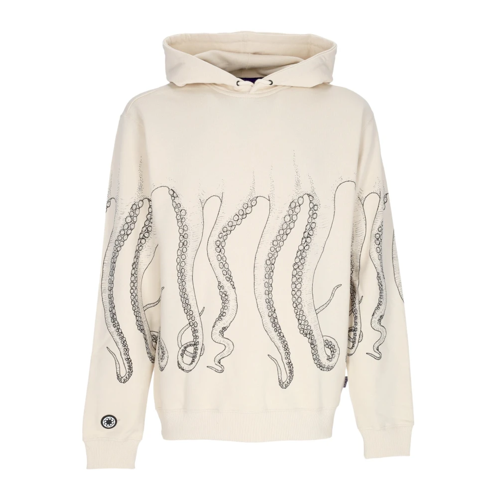 Octopus Lichtgewicht Hoodie Zwart Wit Beige Heren