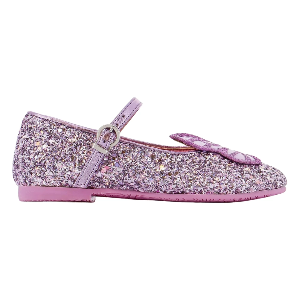 Sophia Webster Purple Butterfly Embroidery Flat - Female - Kids Dress Shoes - 22 Eu - Kids