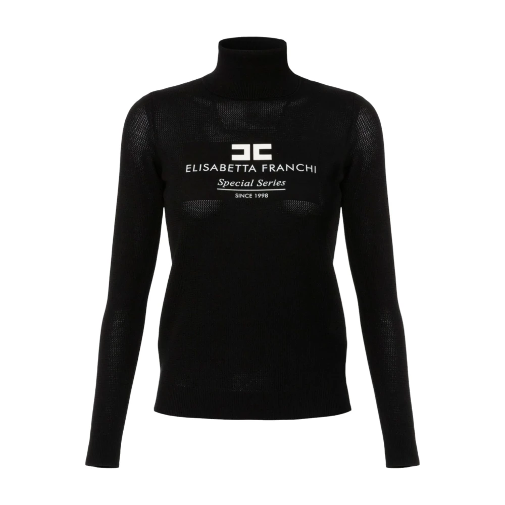Elisabetta Franchi Stijlvolle Gebreide Top Black Dames