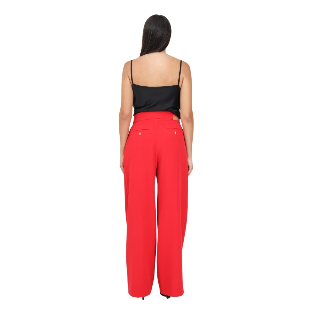 Just Cavalli Elegante Rode Flared Broek met Uitsnede Red Dames