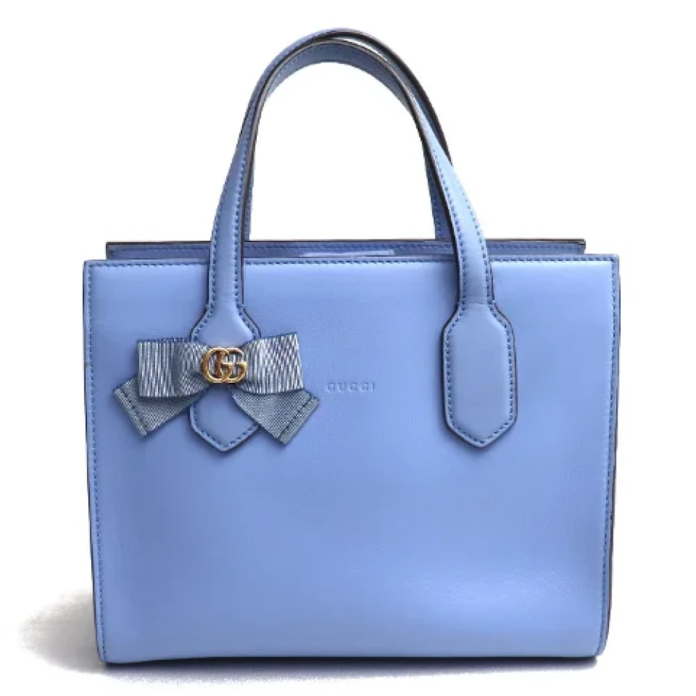 Gucci Vintage Pre-owned Leather gucci-bags Blue Dames