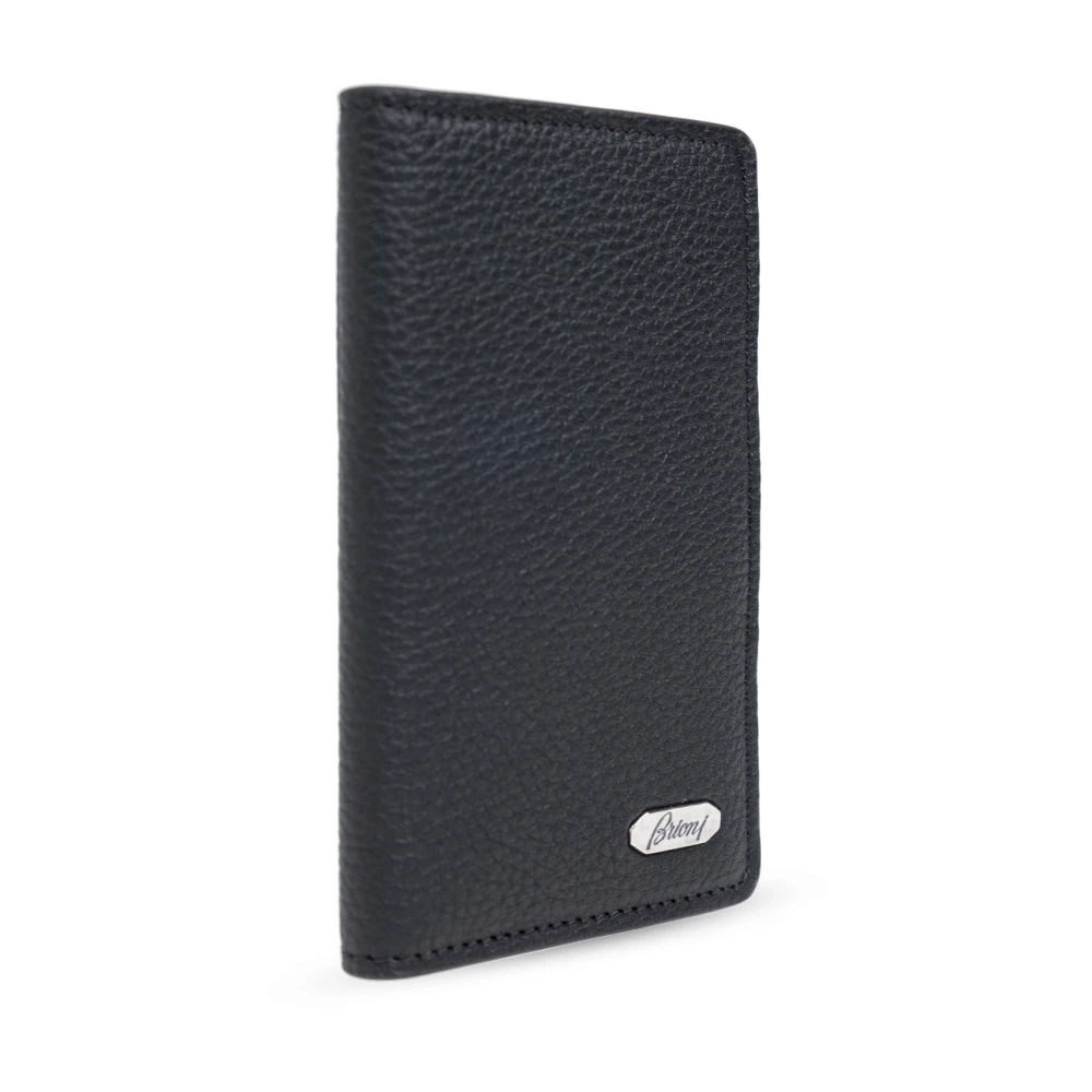 Brioni Leren kaarthouder Black Heren