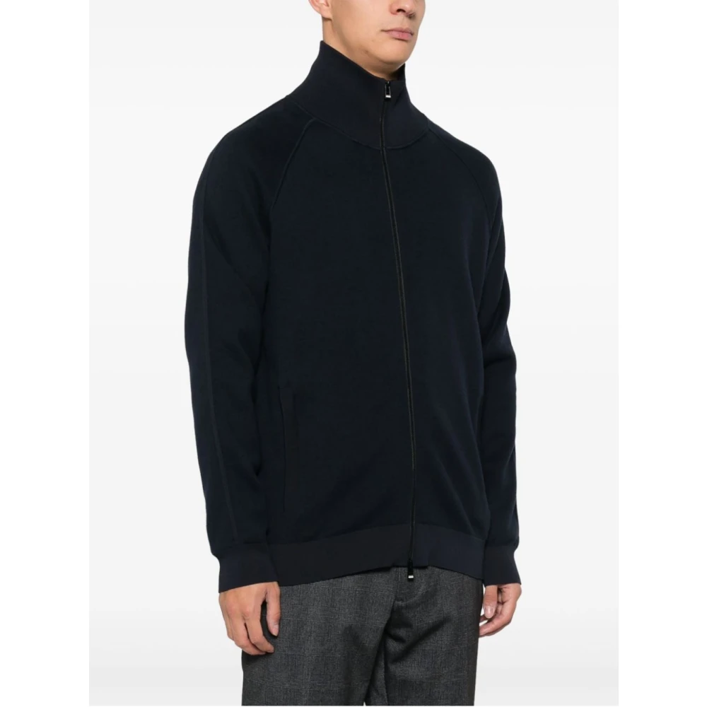 Hugo Boss Donkerblauwe Gebreide Trui Aw24 Blue Heren