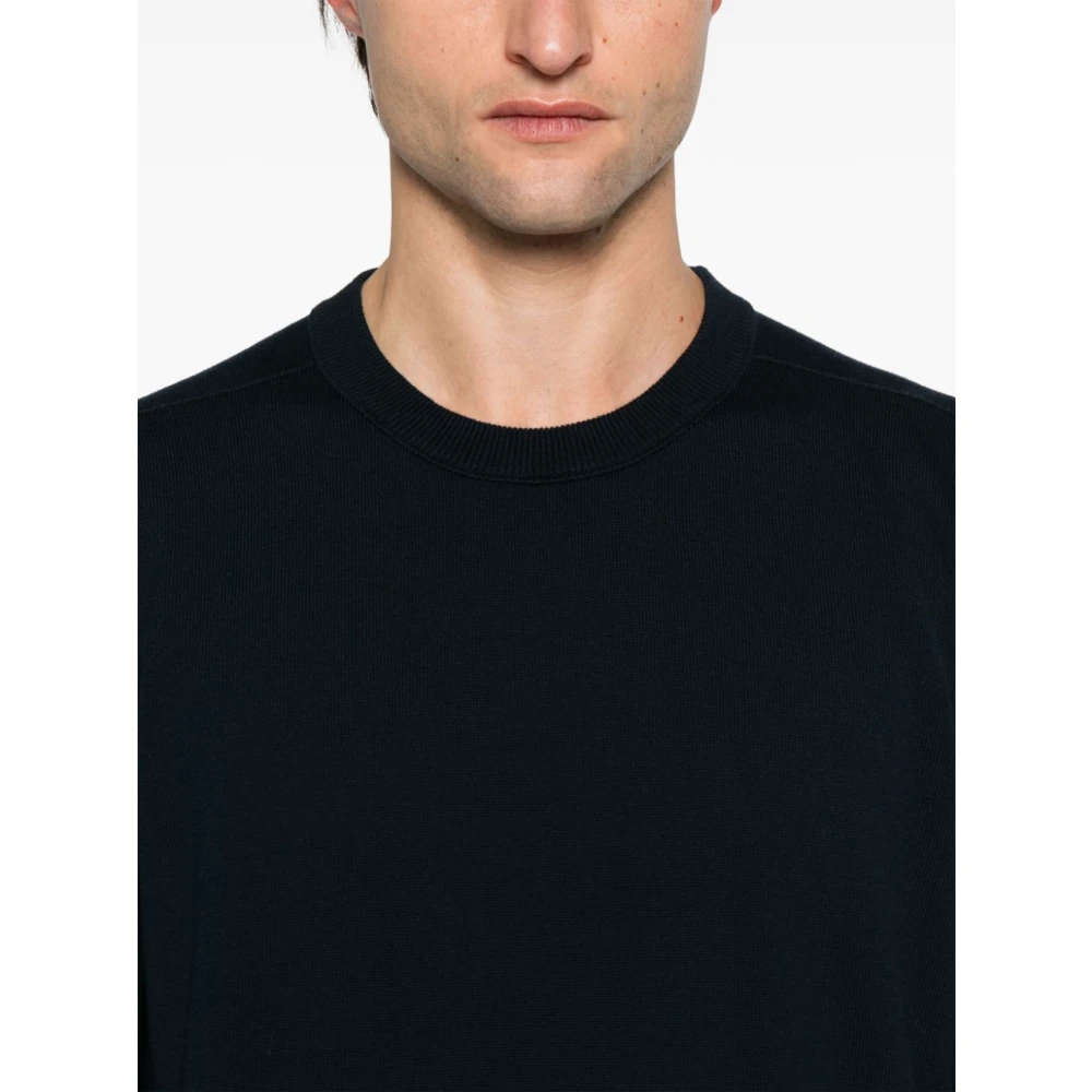 Stone Island Blauwe Katoenen Gebreide Trui Blue Heren