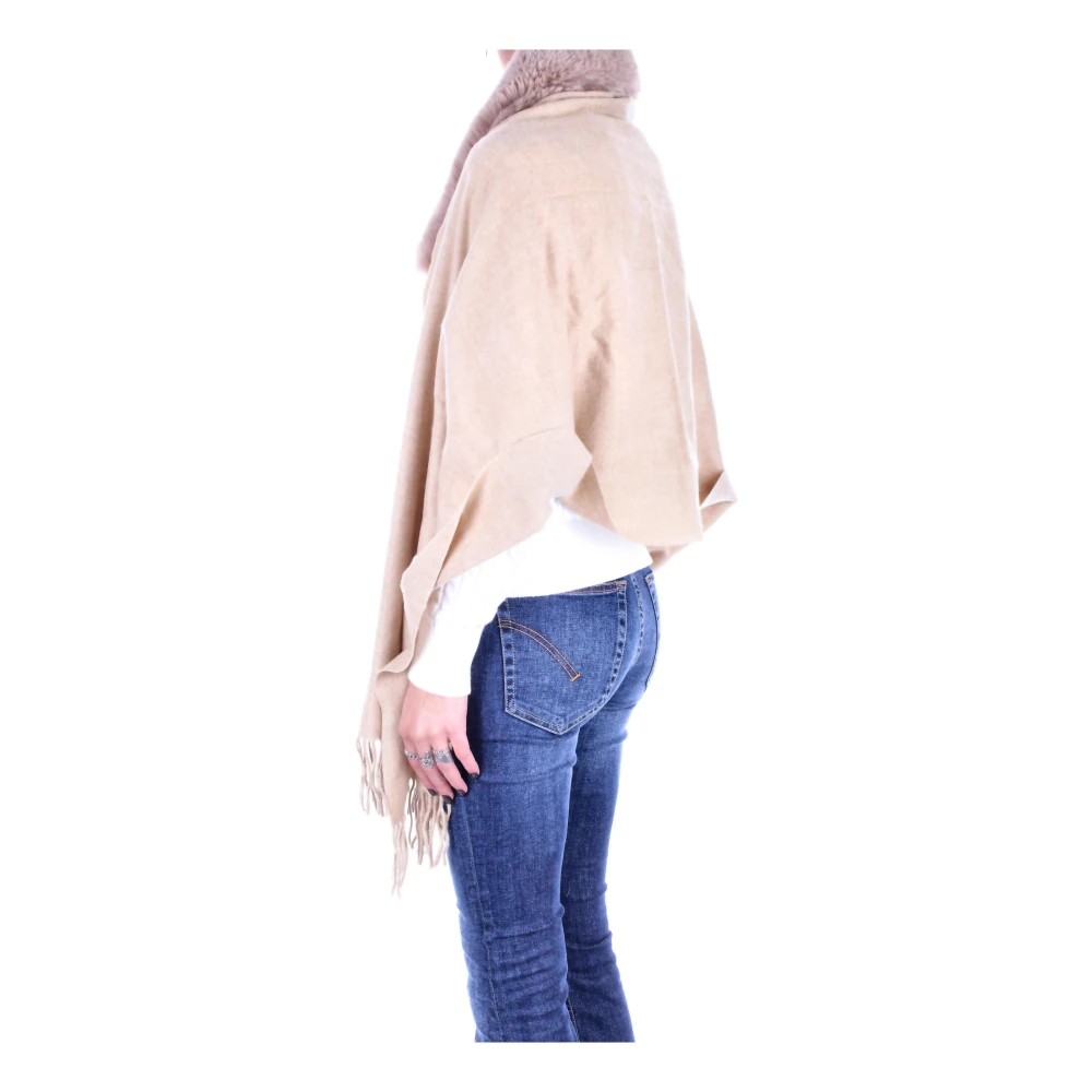 Blugirl Polyester Sjaal met Bontdetails Beige Dames