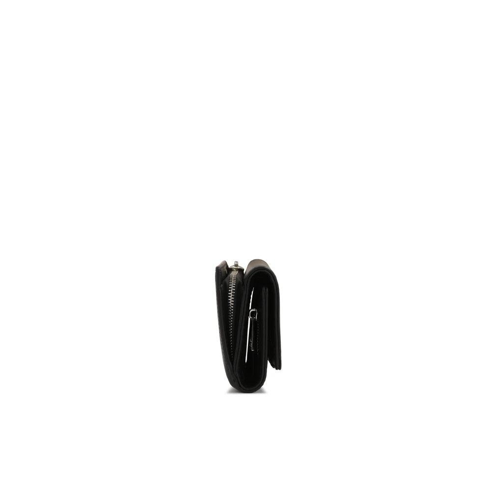 Kazar Compacte zwarte leren portemonnee Black Dames