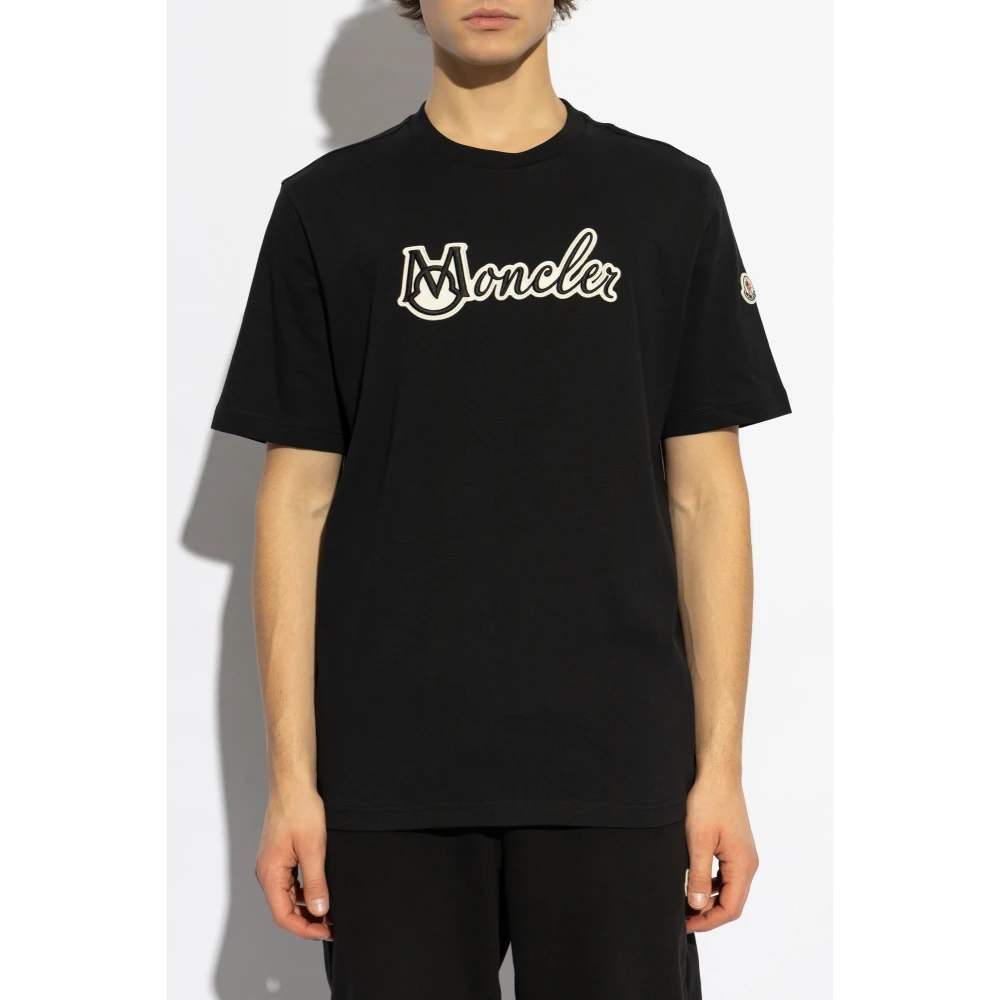 Moncler T-shirt met logo Black Heren