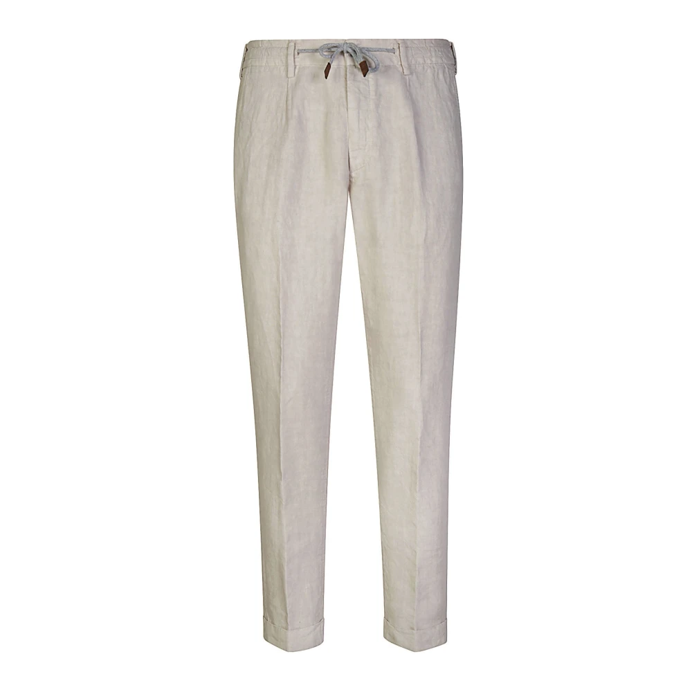 Eleventy Linnen Jogger Broek Beige Heren