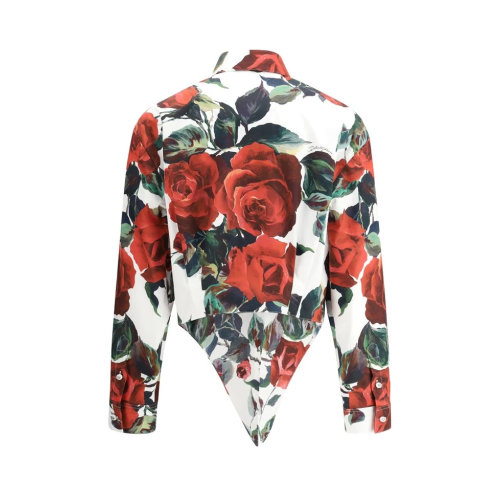 Dolce & Gabbana Asymmetrisch Rozenprint Shirt Multicolor Dames