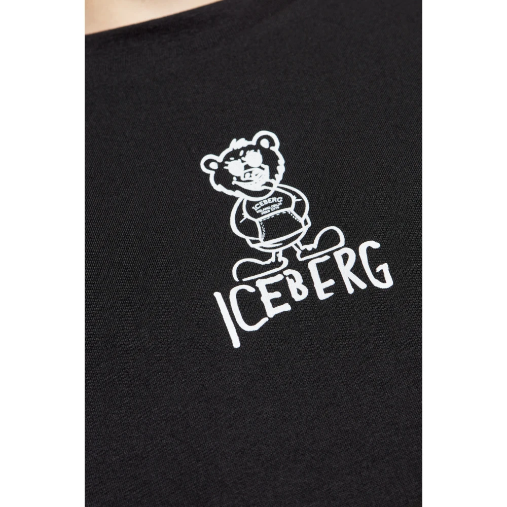 Iceberg T-shirt met print Black Heren