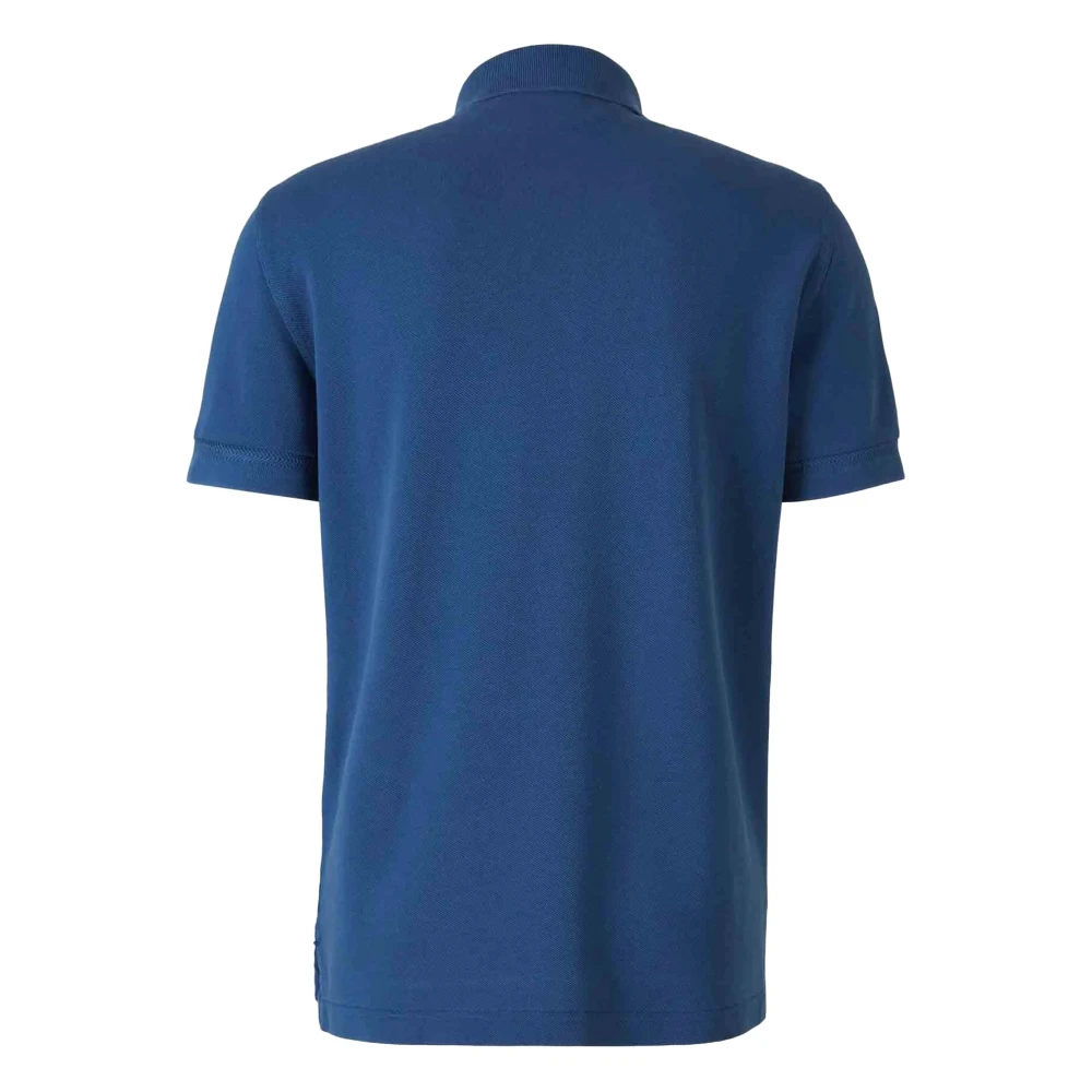 Tom Ford Piquet Polo Shirt met Lyocell en Katoen Blue Heren