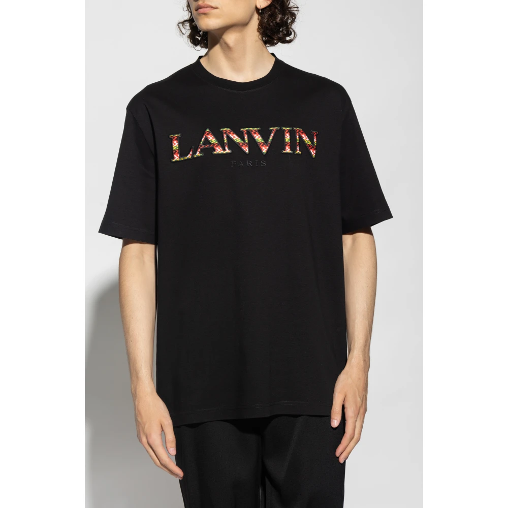 Lanvin T-shirt met logo Black Heren