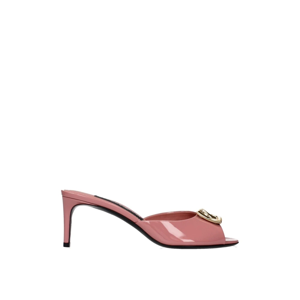 Dolce & Gabbana Women's Pink Leather Stiletto Heel Sandals