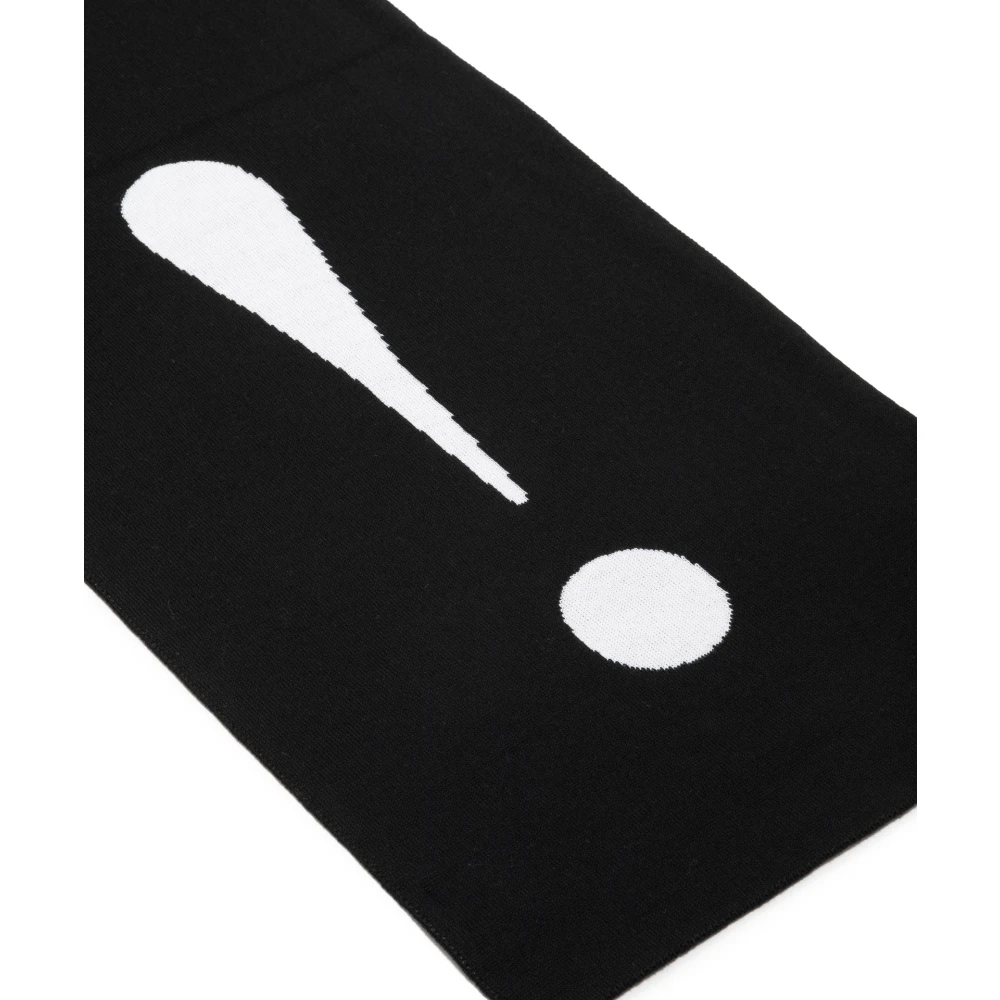 Moschino Abstracte Wollen Sjaal met Logo Black Dames