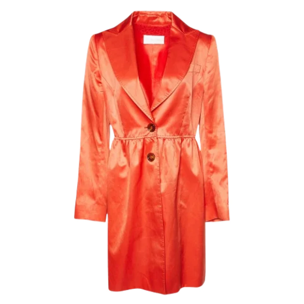 Valentino Vintage Pre-owned Satin outerwear Orange Dames