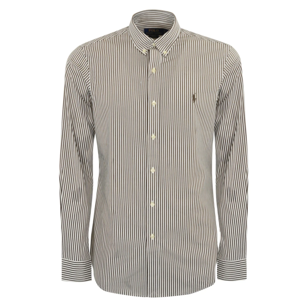 Polo Ralph Lauren Gestreept katoenen overhemd lange mouw knoopsluiting White Heren