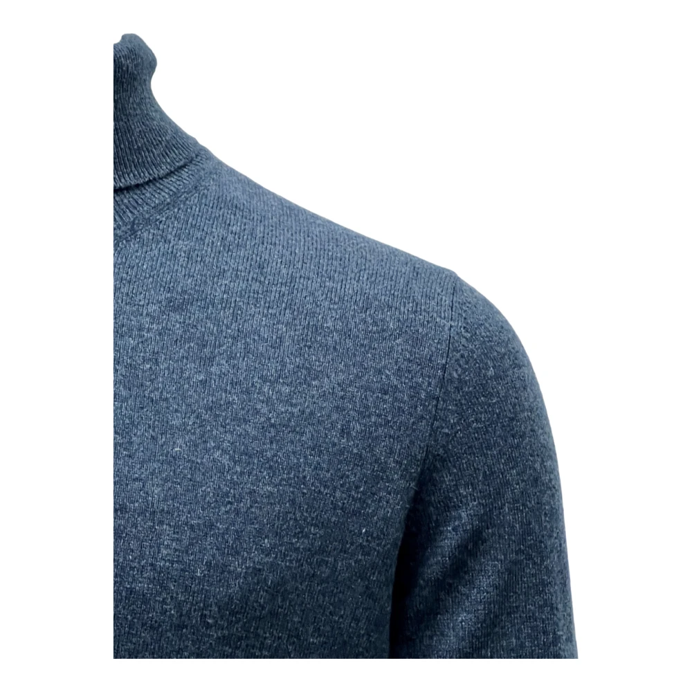 Gran Sasso Merino Cashmere Coltrui Atlantisch Blauw Blue Heren