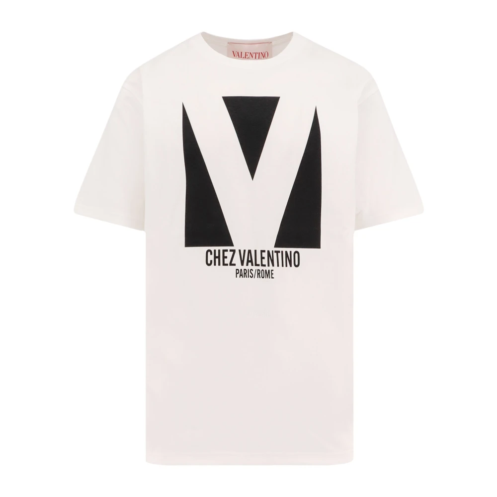 Valentino Katoenen Crew-neck T-shirt met Print White Dames