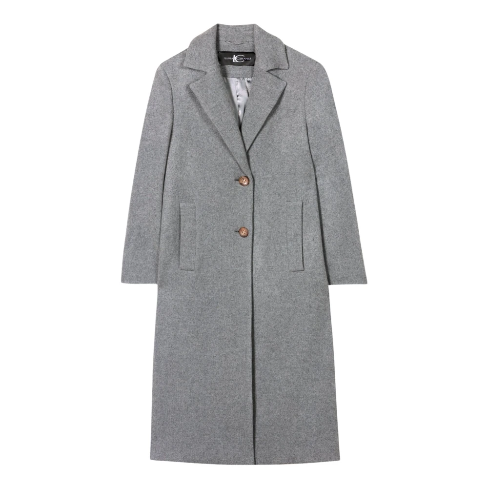 LUISA CERANO Heather Grey Wollen Blend Blazerjas Gray Dames