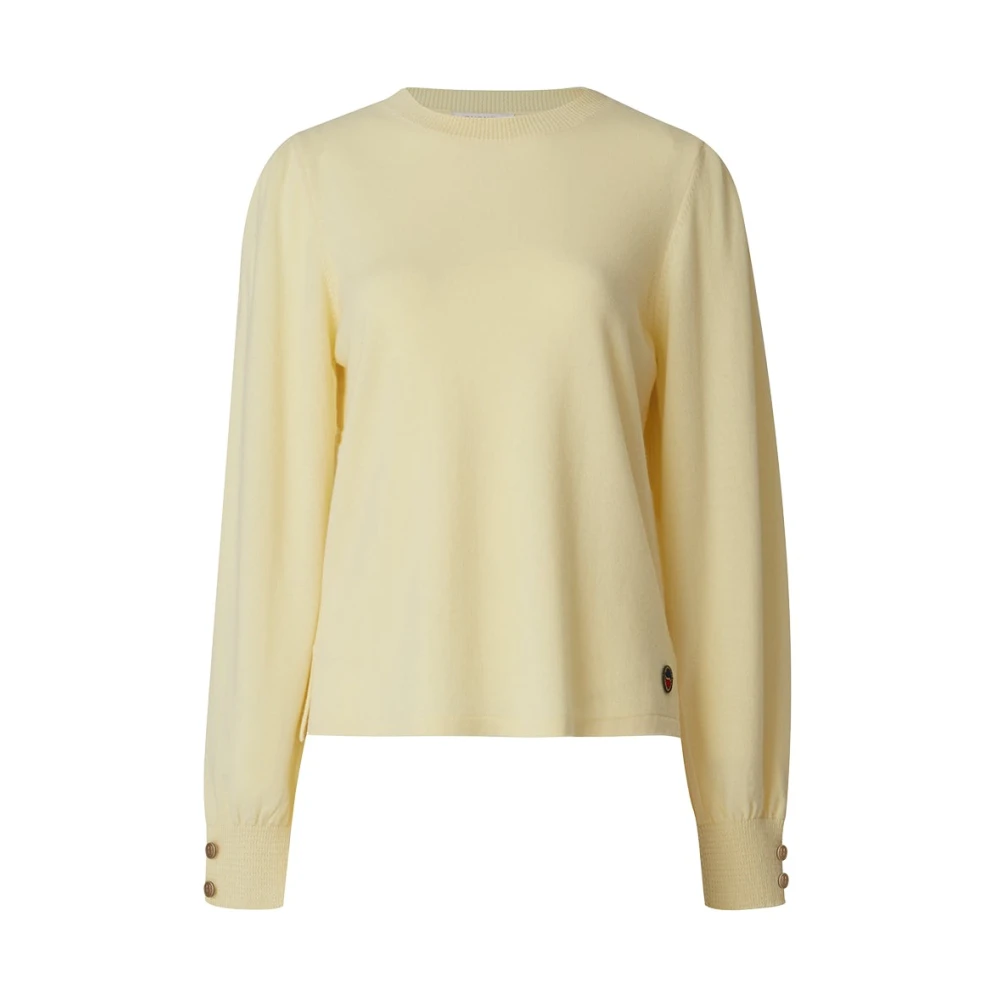 Busnel Merino Wool Puffy Sleeve Top Yellow Dames