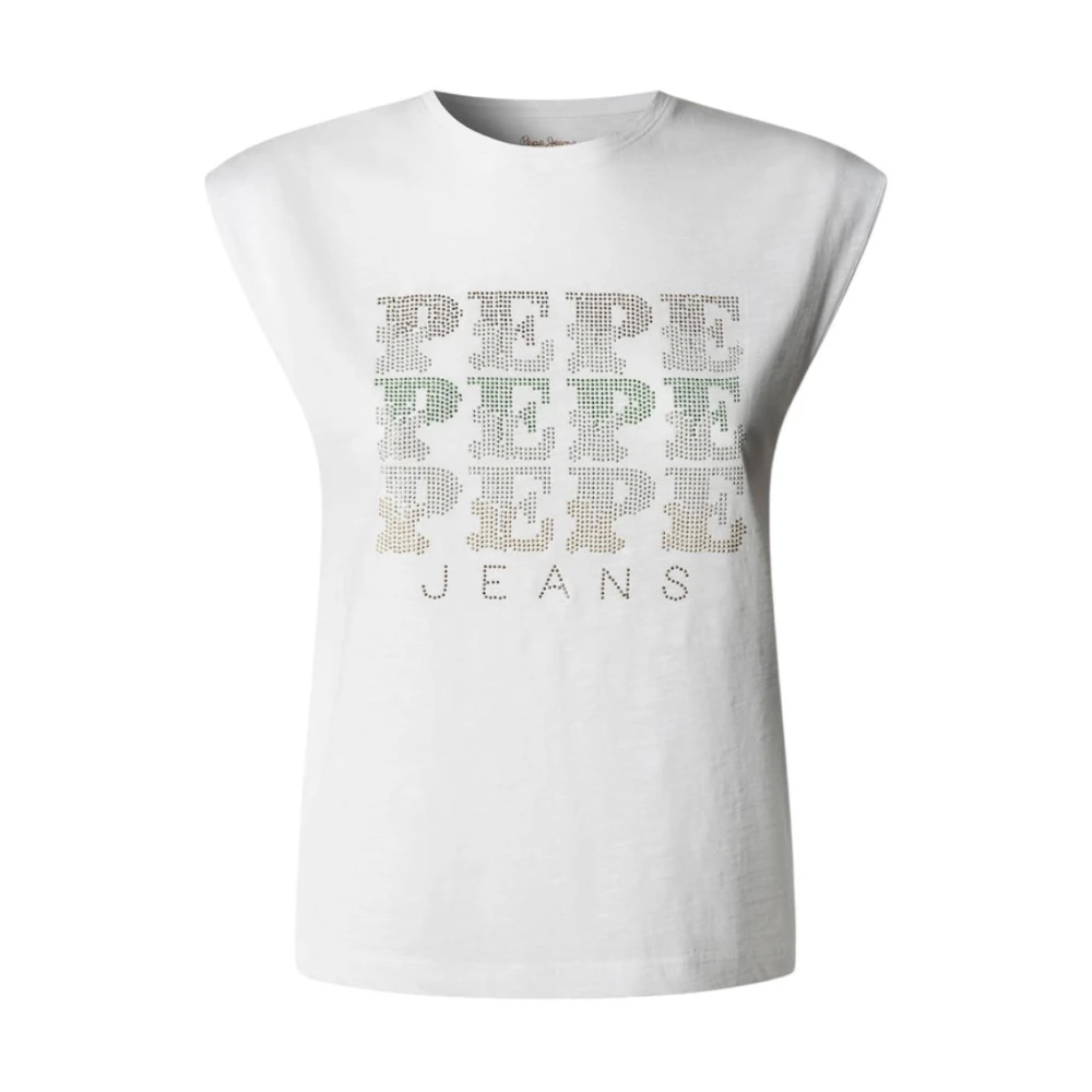 Pepe Jeans Women's White Luján Sleeveless Top - Sleeveless Tops - Xs - Tops