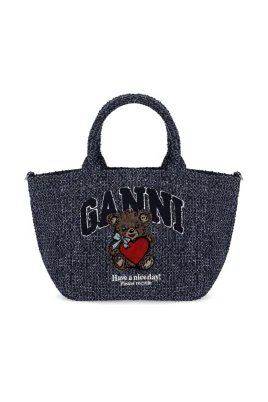 Tweed Denim Small Bear Tote