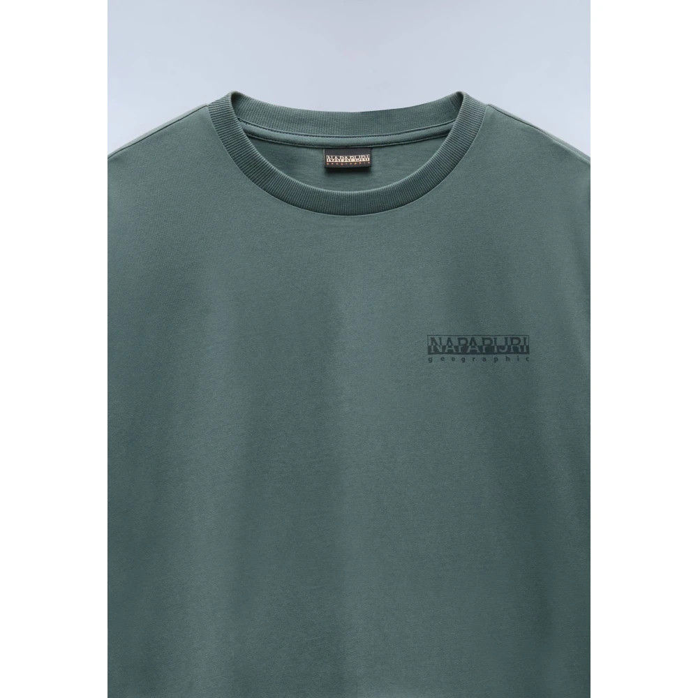 Napapijri Korte Mouw Bedrukt Katoenen T-shirt Green Heren
