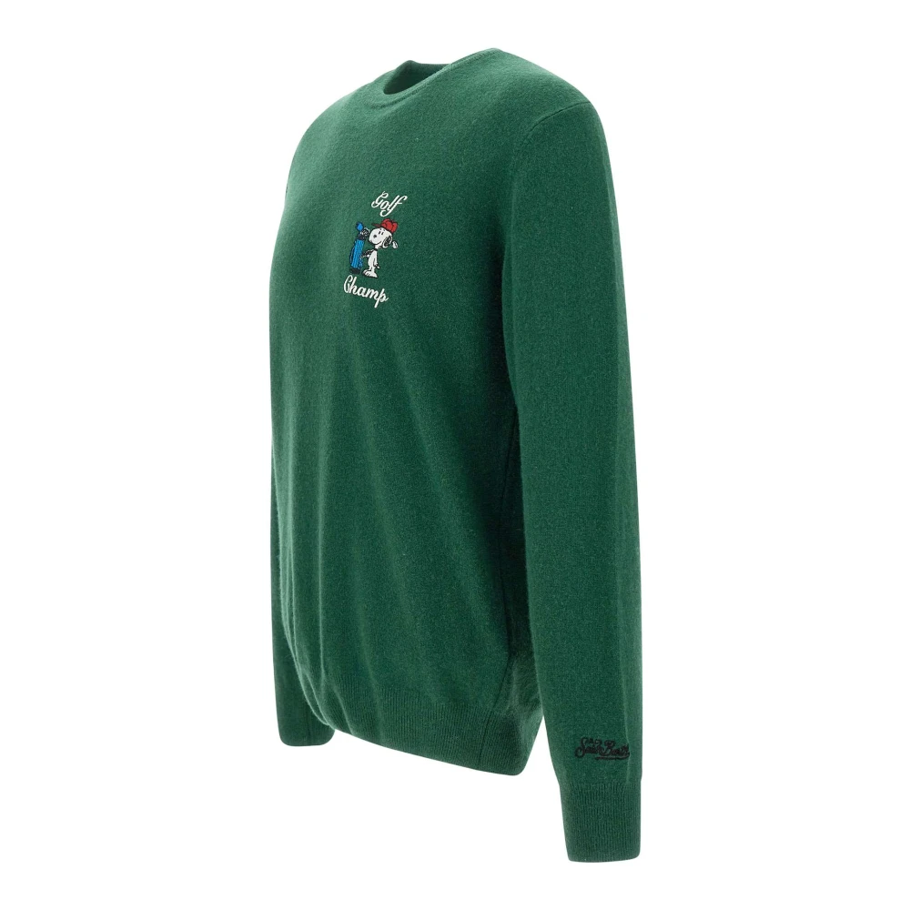 MC2 Saint Barth Groene Wollen Kasjmiertrui Snoopy Golf Green Heren