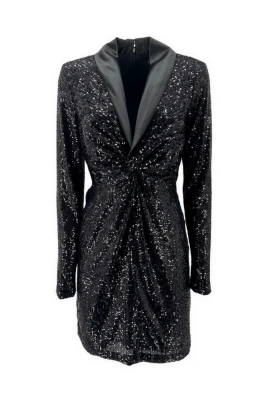 Gathered Sequin Midi Dress