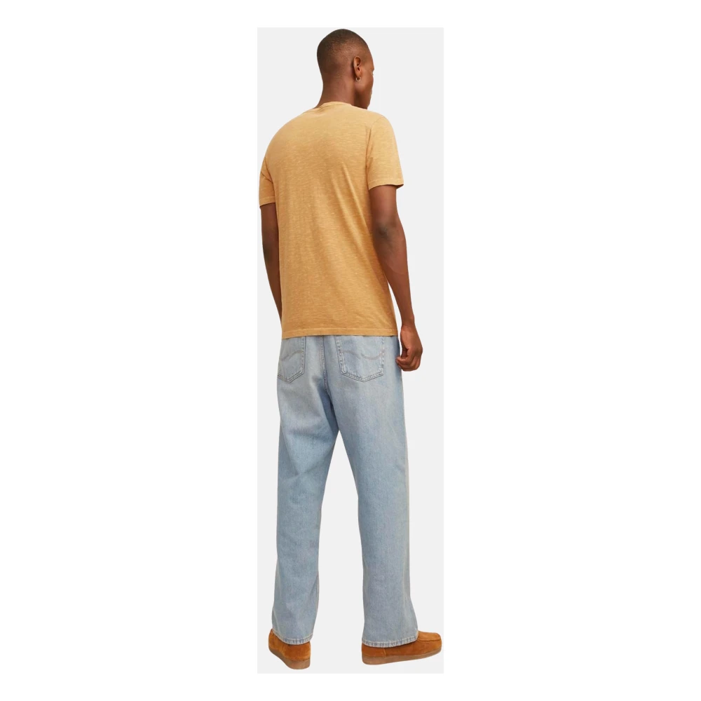 jack & jones Split Neck Casual T-Shirt Yellow Heren