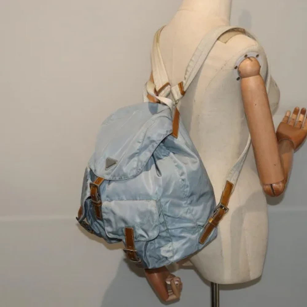 Prada Vintage Pre-owned Fabric backpacks Blue Dames
