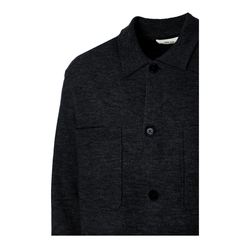 Nn07 Jonas Overshirt Lichtgewicht Merinowol Blue Heren