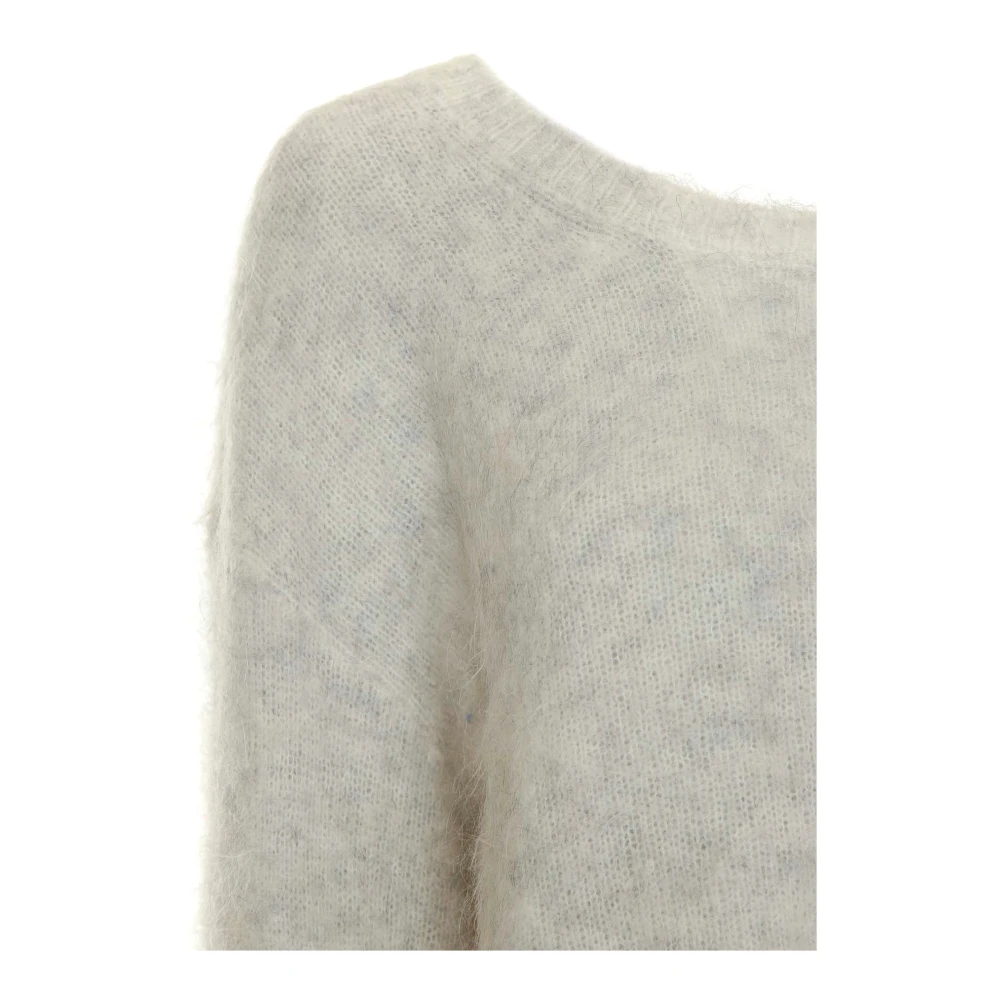 American vintage Gezellig Gebreide Trui met Relaxte Pasvorm Gray Dames