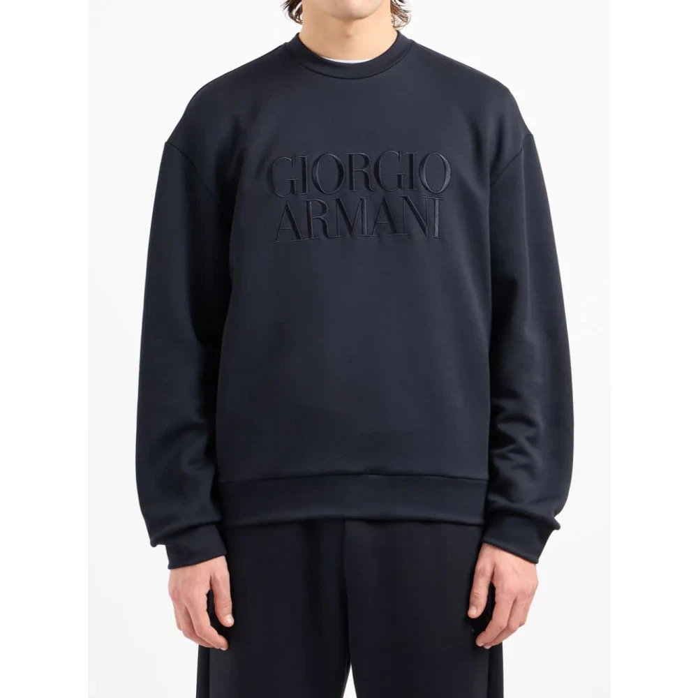 Giorgio Armani Stijlvolle Sweatshirt Ubwz Blue Heren