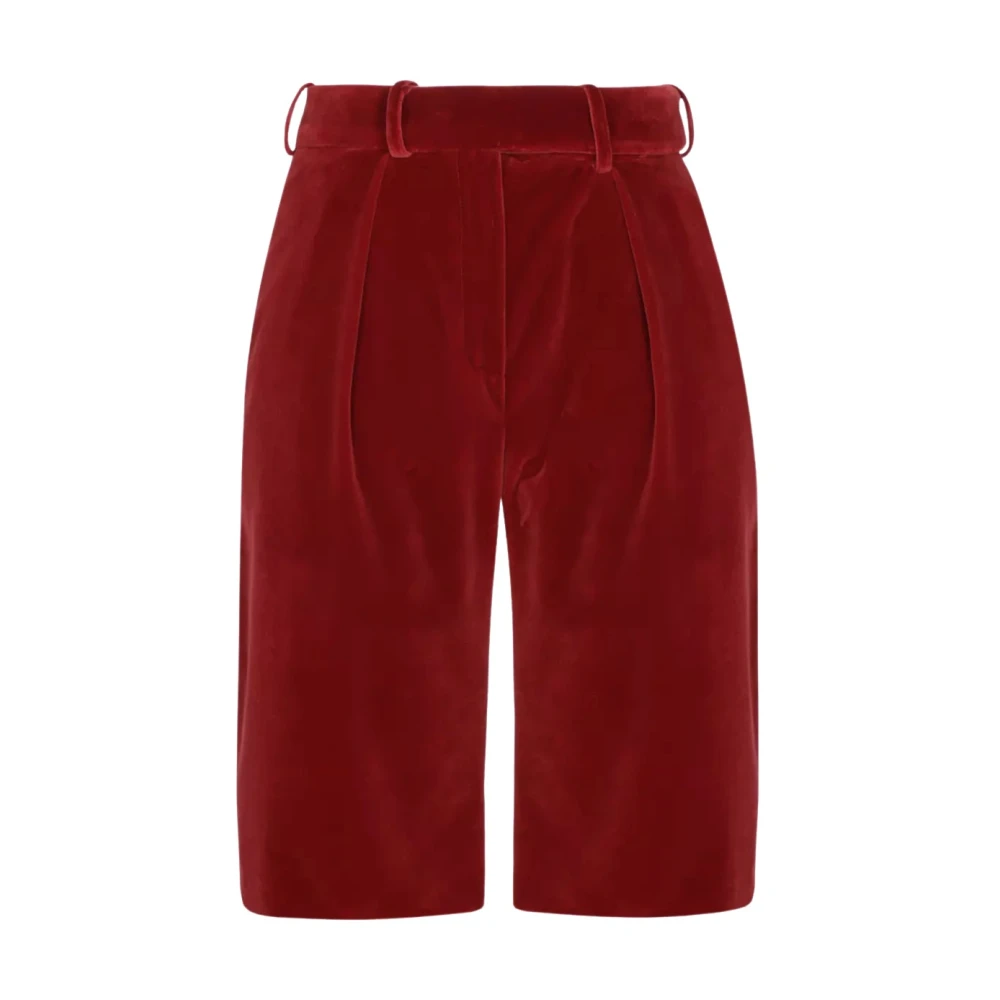 Alexandre Vauthier Bordeaux Katoenen Shorts Hoge Taille Red Dames