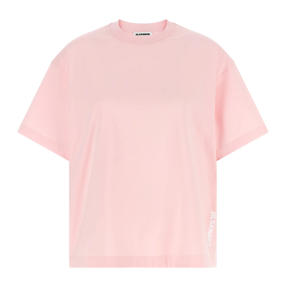 Jil Sander Femme Rose - T-Shirt En Jersey De Coton Avec Logo Imprimé - Tops - Taille: 40 Fr