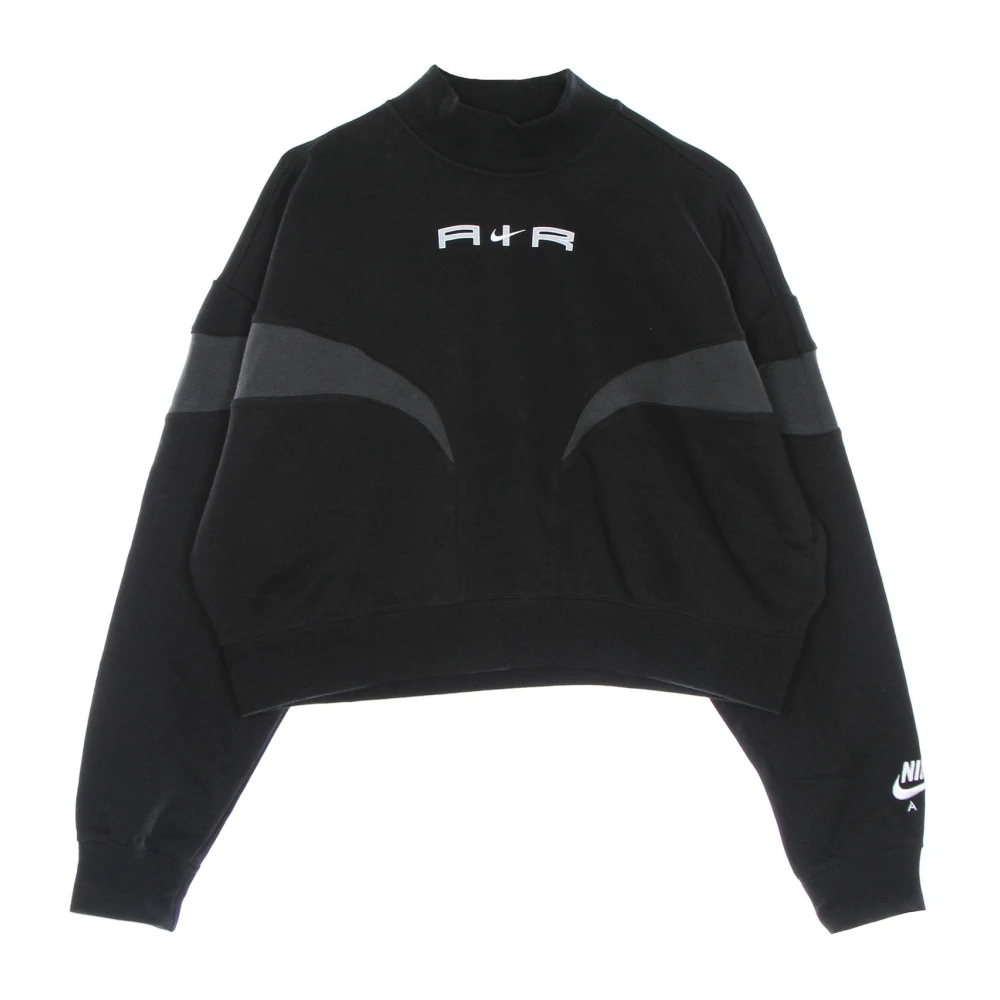 Nike Hoge hals Cropped Sweatshirt Zwart Grijs Wit Black Dames