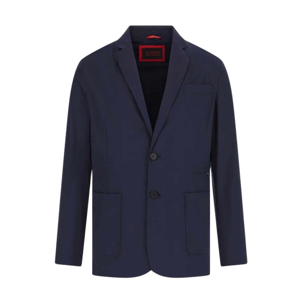 Guess Single-Breasted Coats Blue Heren