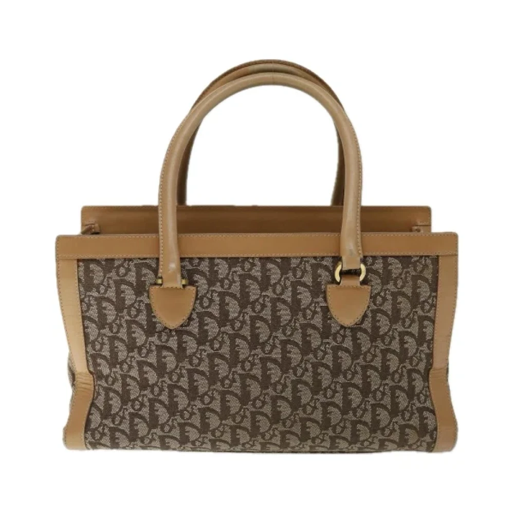 Dior Vintage Pre-owned Canvas handbags Beige Dames