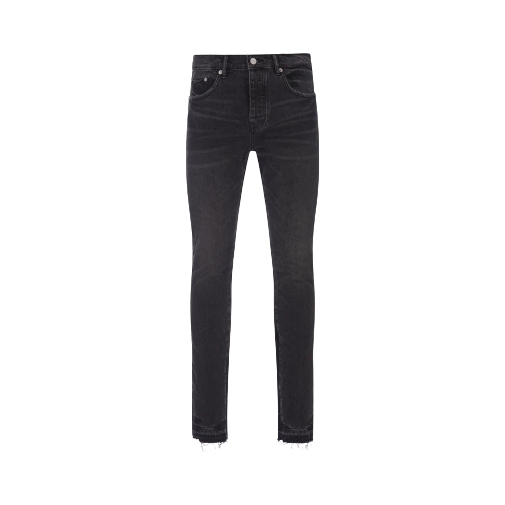 Purple Brand Svarta Skinny Jeans med Unika Detaljer Black, Herr