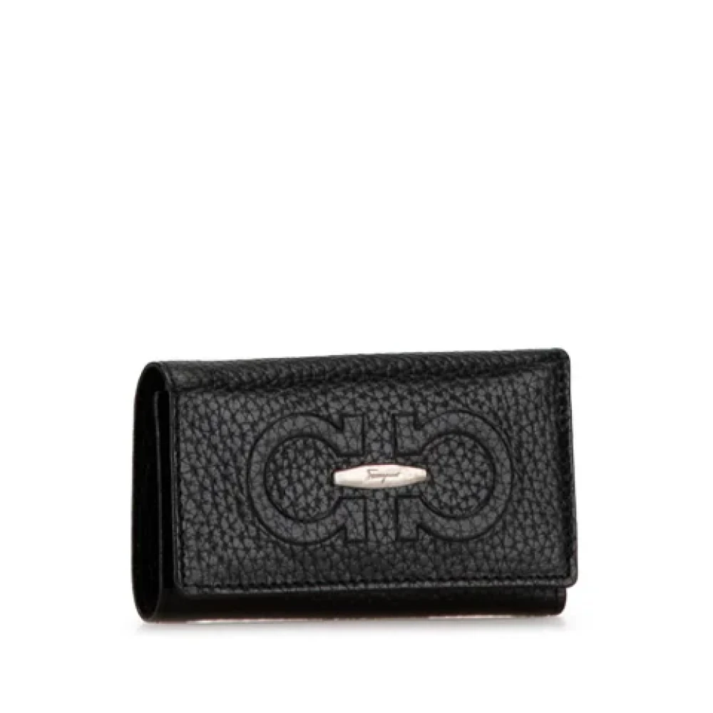 Salvatore Ferragamo Pre-owned Leather key-holders Black Dames
