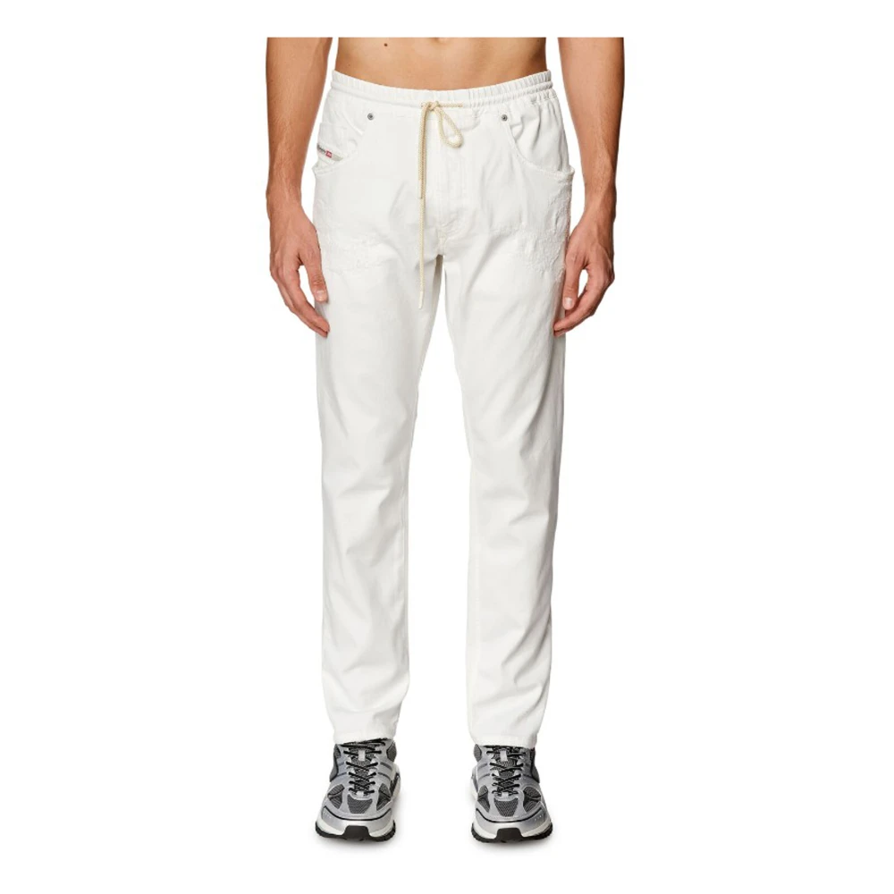 Diesel Tapered Regular Fit JoggJeans met elastische taille White Heren