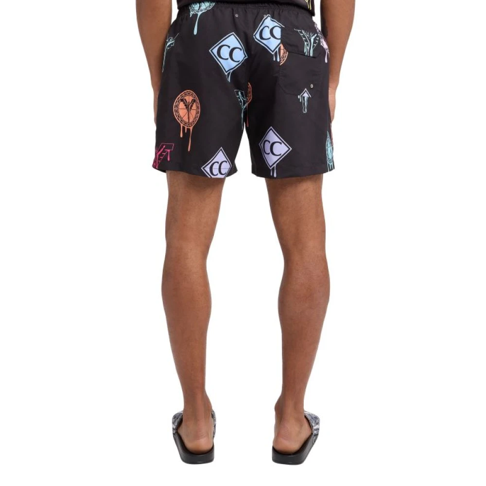 carlo colucci Logo Print Zwembroek voor Heren in Zwart Black Heren