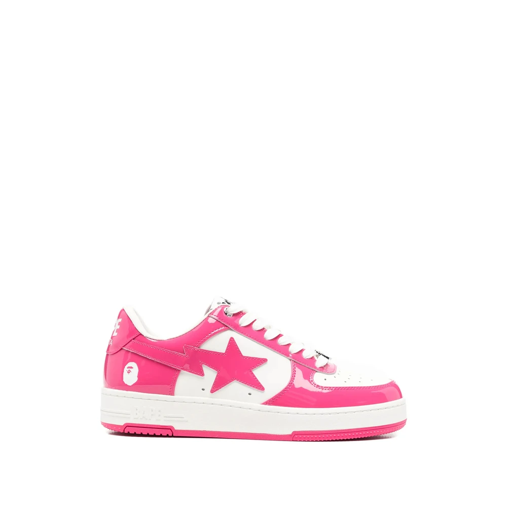 A Bathing APE Bape Sta Patent Leather Sneakers Heren Schoenen Roze