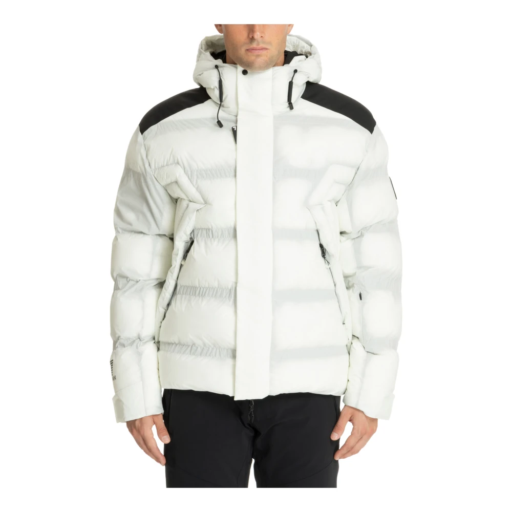 Emporio Armani EA7 Effen Donsjack met Logo Zakken White Heren