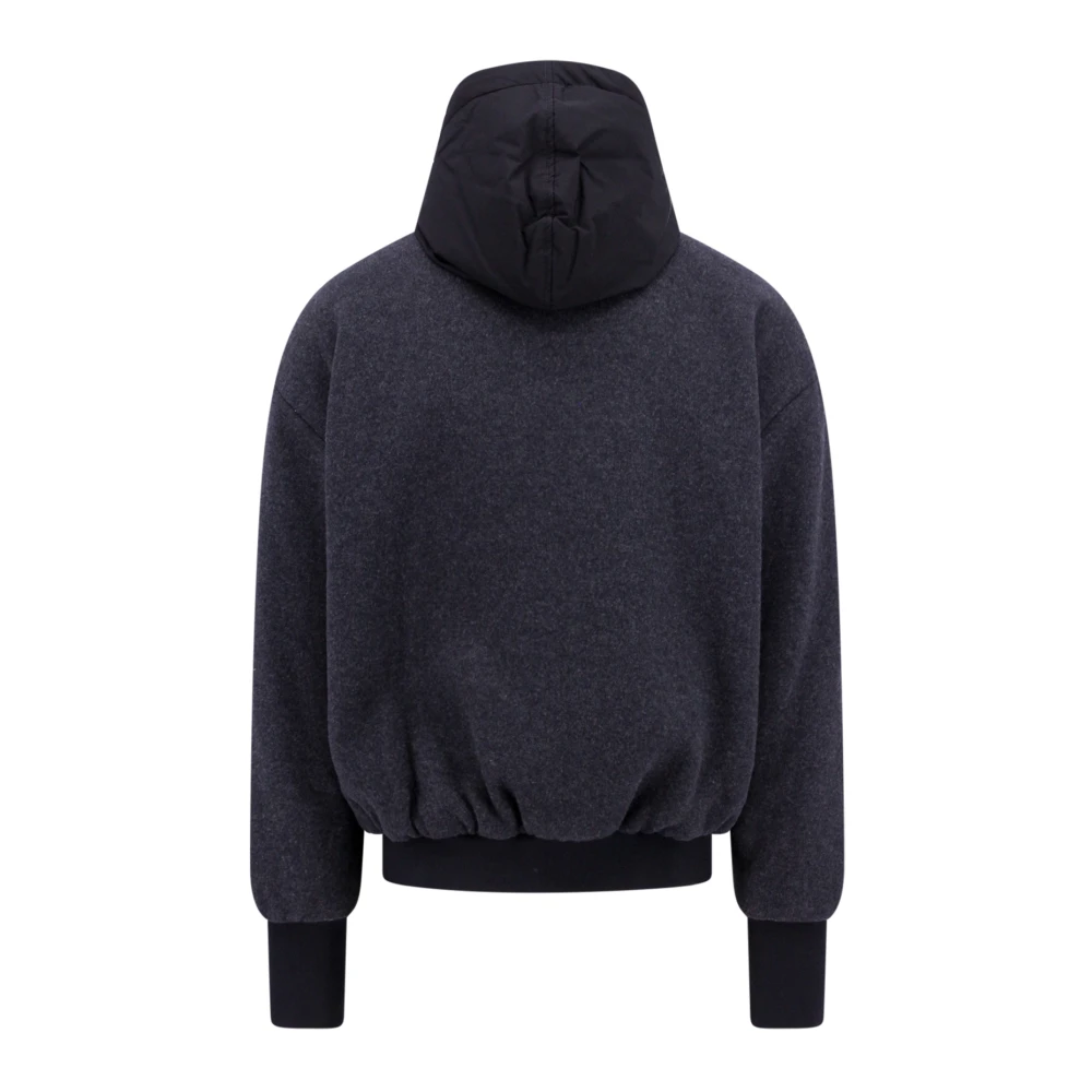 Dolce & Gabbana Grijze wollen blend jas met ritssluiting Gray Heren