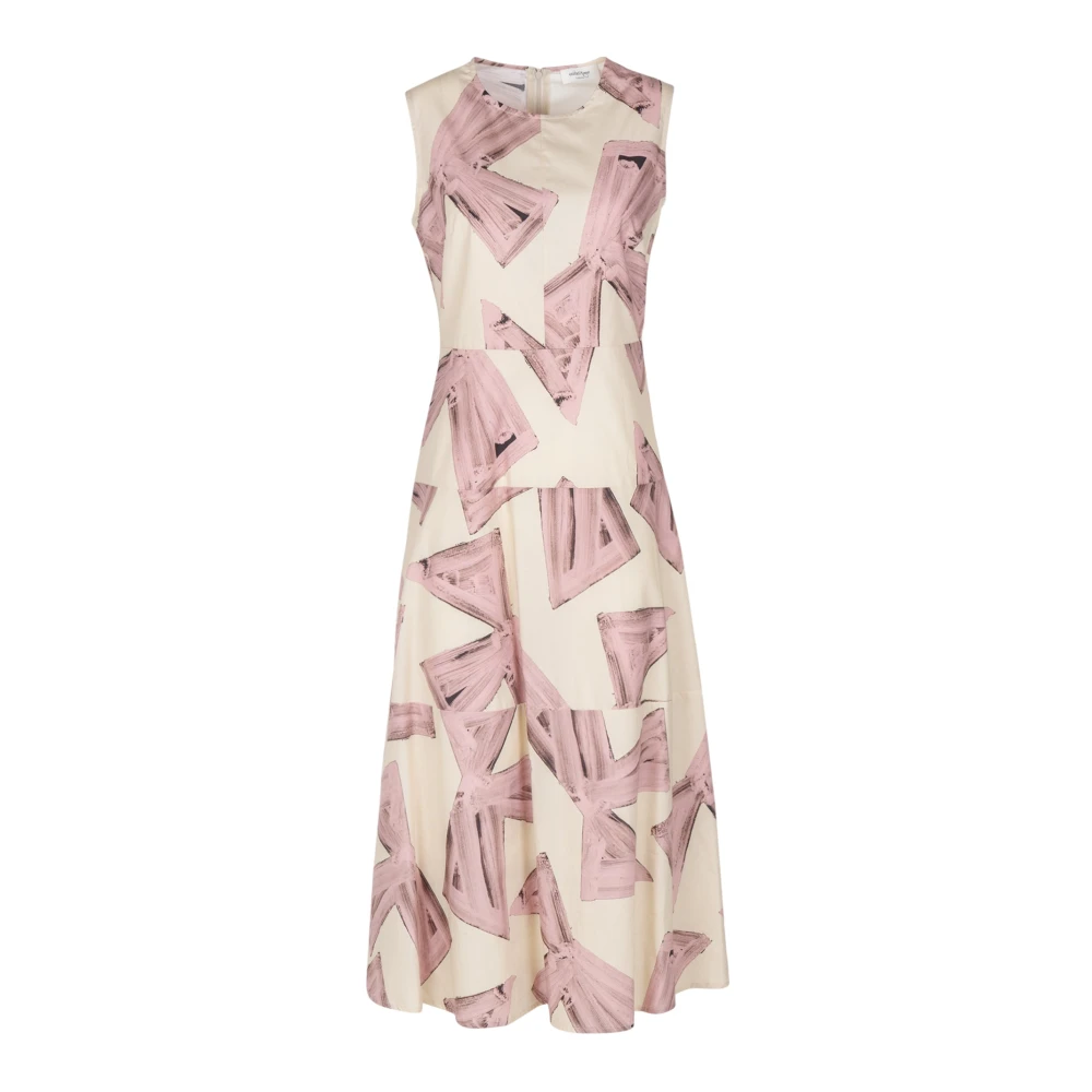 Ottod'Ame Katoenen Midi Jurk met Ronde Hals Multicolor Dames