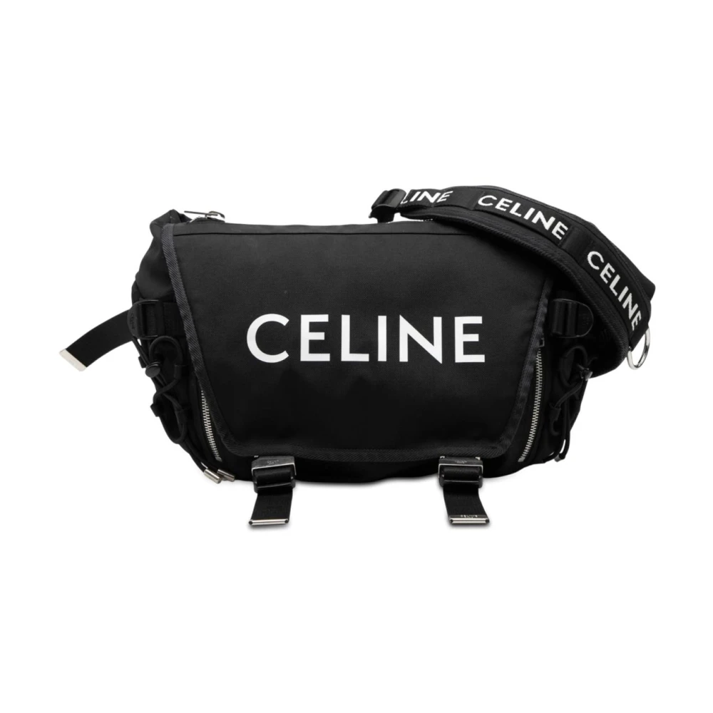 Celine Vintage Women's Black Vintage Cross Body Bags, One Size, Pre-Owned Messenger Bag
