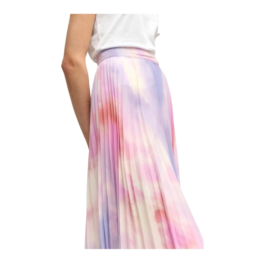 Hugo Boss Gedrukte Geplisseerde Georgette Maxi Rok Multicolor Dames